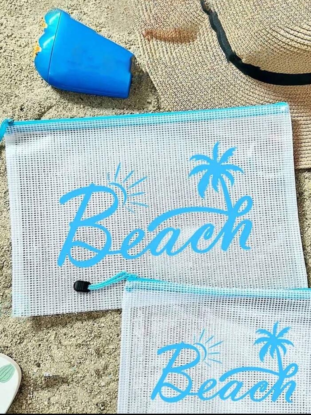 🌊NEW Beach Mesh Zipper Pouch (Waterproof!)🌊